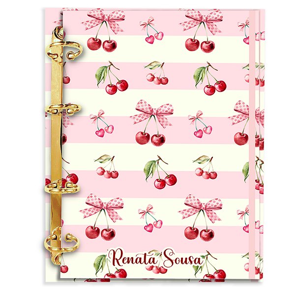 Agenda Fichário Personalizada Reposicionável: Cerejinha 03