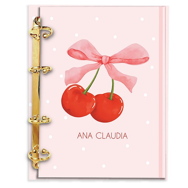 Agenda Fichário Personalizada Reposicionável: Cerejinha 04
