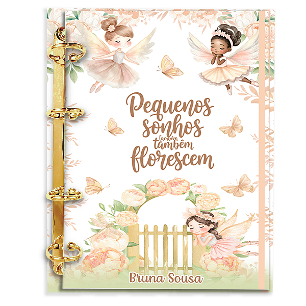 Agenda Fichário Personalizada Reposicionável: Fadinha 03