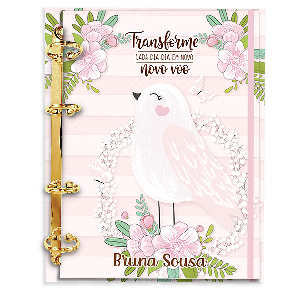 Agenda Fichário Personalizada Reposicionável: Passaro 1