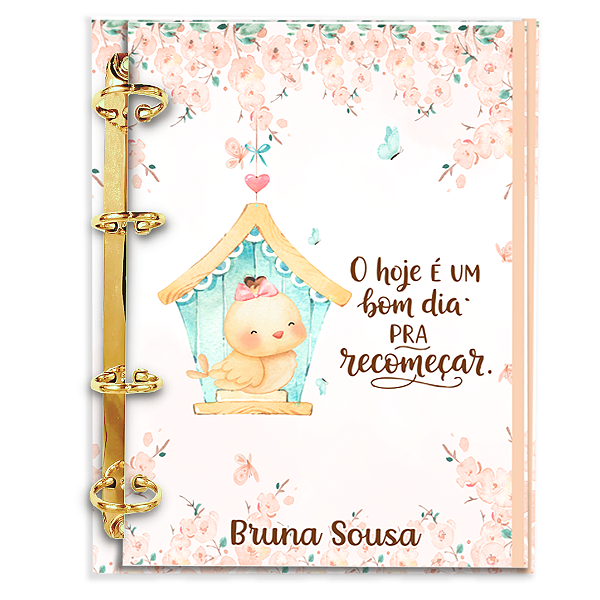 Agenda Fichário Personalizada Reposicionável: Passaro 2