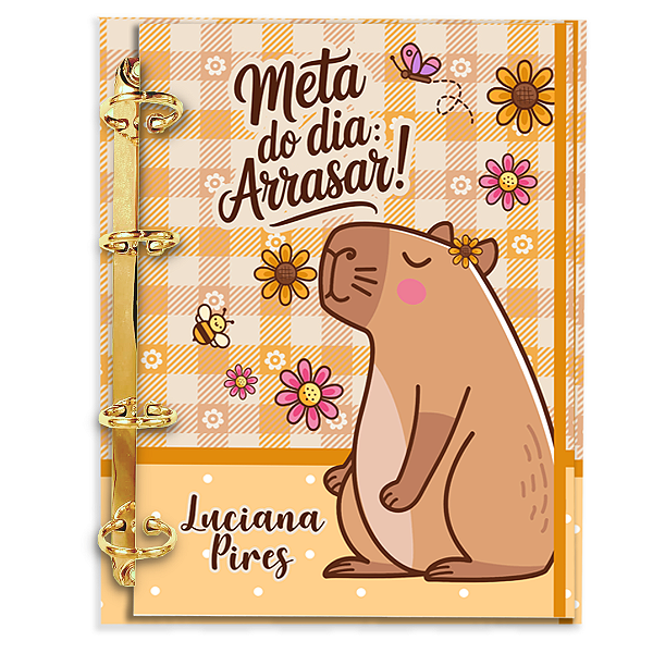 Fichário Personalizado Reposicionável: Capivara 3