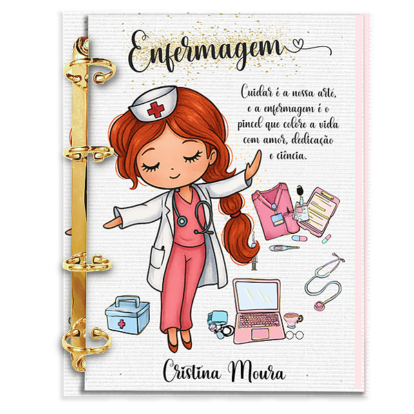 Agenda Fichário Personalizada Reposicionável: Enfermagem 10