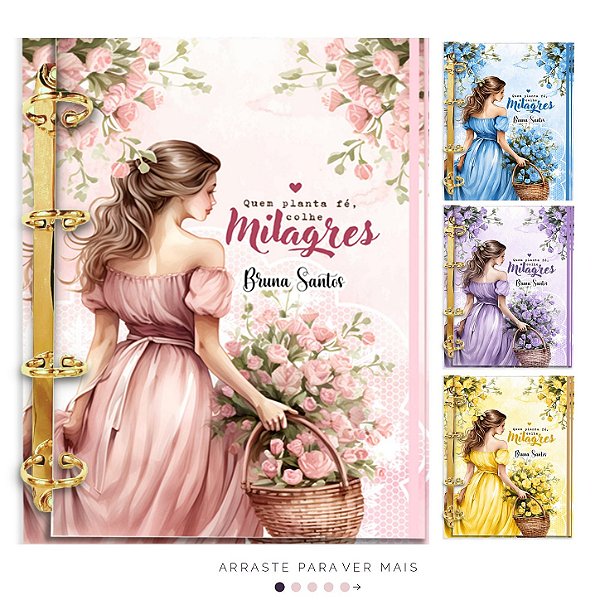 Agenda Fichário Personalizada Reposicionável: Jardim de Milagres