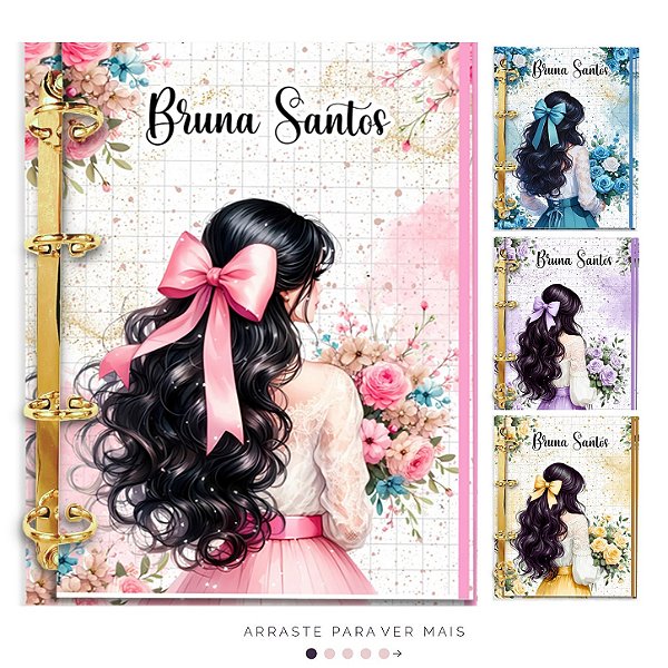 Agenda Fichário Personalizada Reposicionável: Coleção Bella