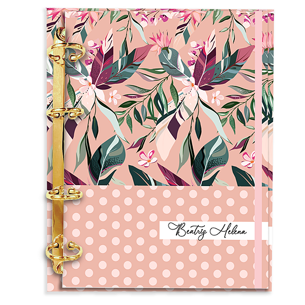 Fichário Personalizado Reposicionável Pautado: Floral 06