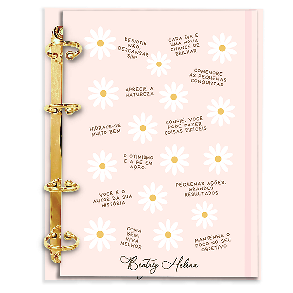 Fichário Personalizado Reposicionável Pautado: Floral 09