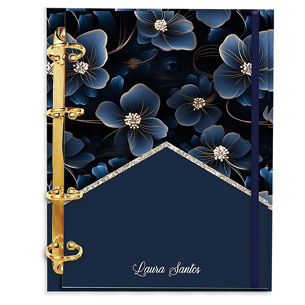 Fichário Personalizado Reposicionável Pautado: Floral AZ06