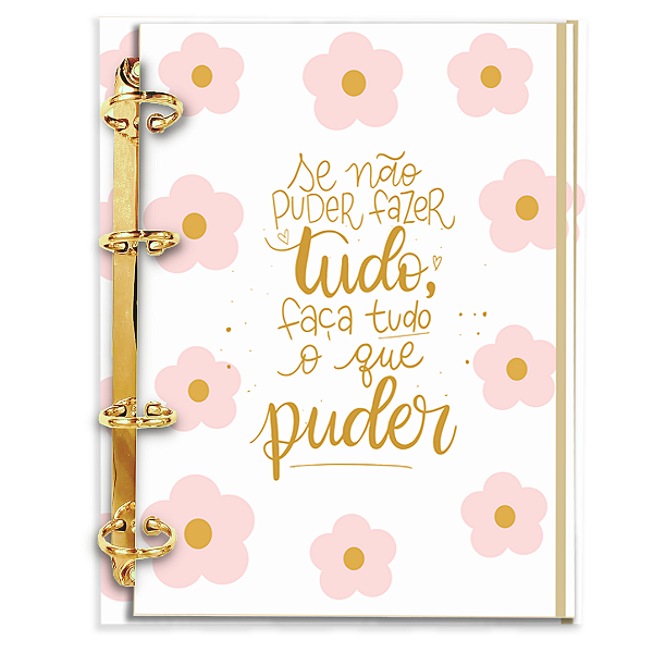 Fichário Personalizado Reposicionável Pautado: Frases Motivacionais 01