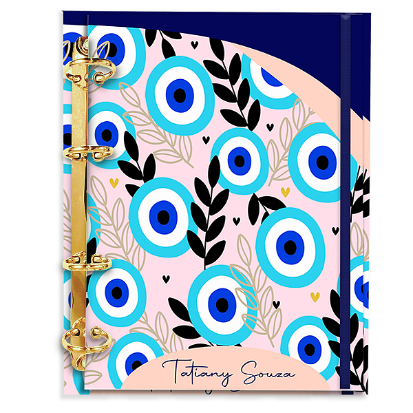 Fichário Personalizado Reposicionável Pautado: Olho Grego 03