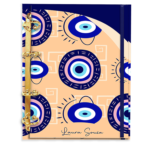 Fichário Personalizado Reposicionável Pautado: Olho Grego 04