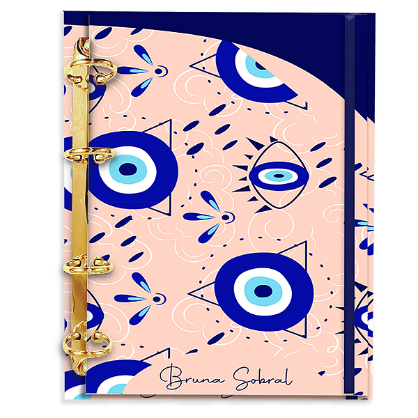 Fichário Personalizado Reposicionável Pautado: Olho Grego 05