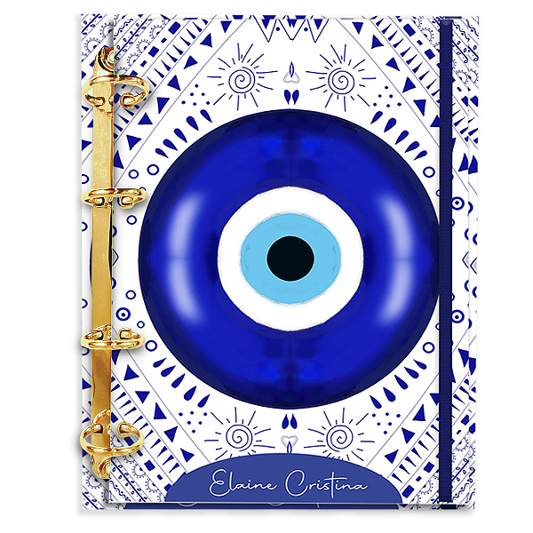 Fichário Personalizado Reposicionável Pautado: Olho Grego 06