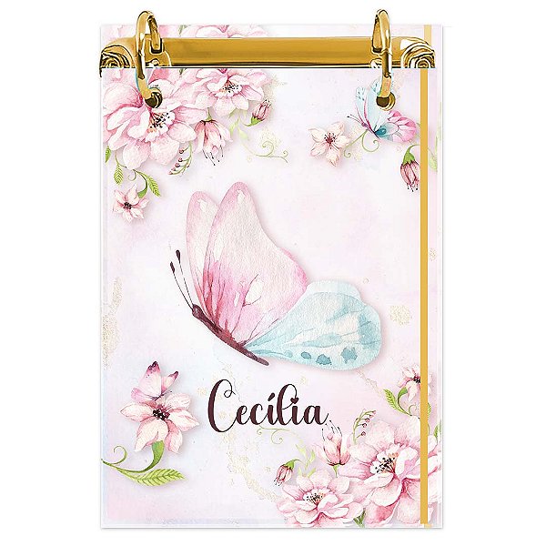 Bloco Fichário A5 Personalizado Reposicionável: Borboleta 28