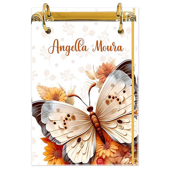 Bloco Fichário A5 Personalizado Reposicionável: Borboleta 25