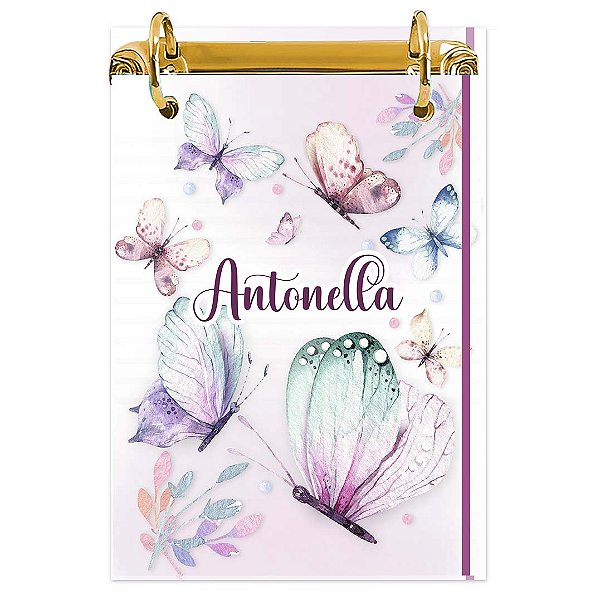 Bloco Fichário A5 Personalizado Reposicionável: Borboleta 1