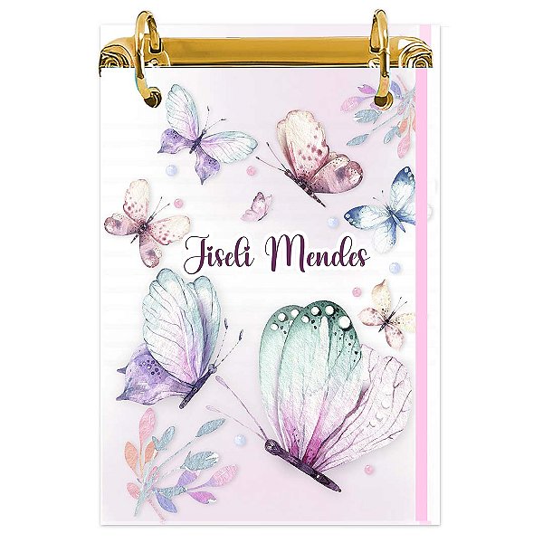 Bloco Fichário A5 Personalizado Reposicionável: Borboleta 21