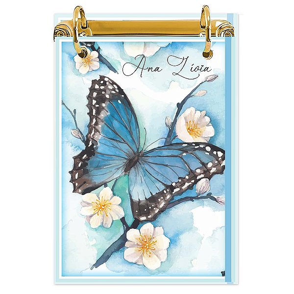 Bloco Fichário A5 Personalizado Reposicionável: Borboleta 18