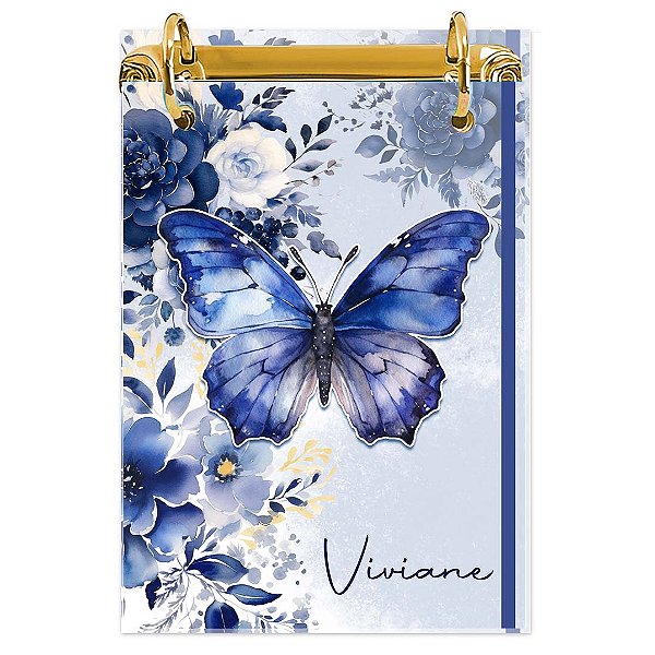Bloco Fichário A5 Personalizado Reposicionável: Borboleta 17
