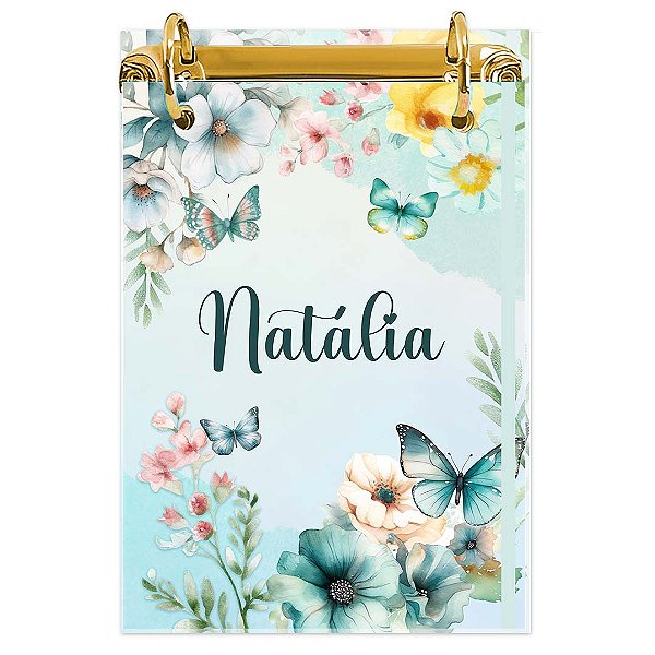 Bloco Fichário A5 Personalizado Reposicionável: Borboleta 16