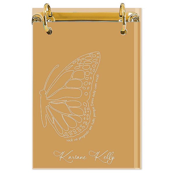 Bloco Fichário A5 Personalizado Reposicionável: Borboleta 13