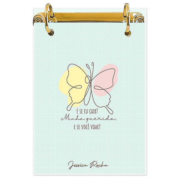 Bloco Fichário A5 Personalizado Reposicionável: Borboleta 05