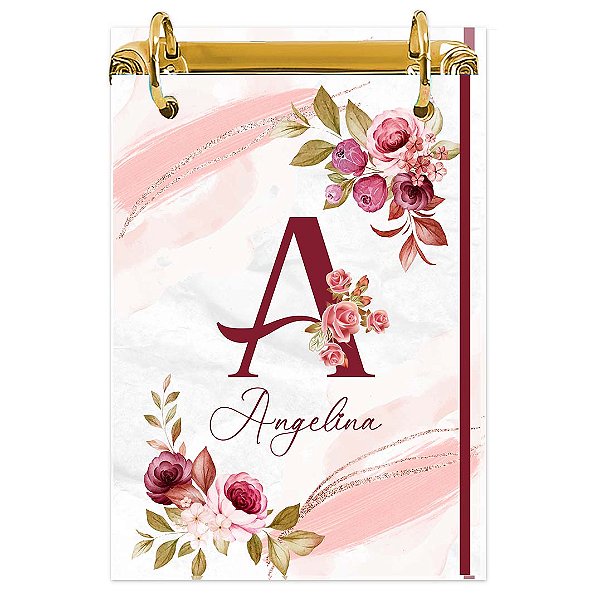 Bloco Fichário A5 Personalizado: Inicial do seu Nome 01