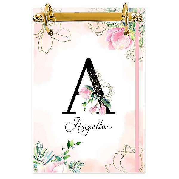 Bloco Fichário A5 Personalizado: Inicial do seu Nome 02