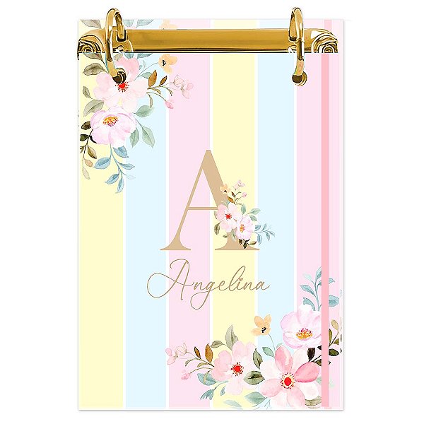 Bloco Fichário A5 Personalizado: Inicial do seu Nome 04