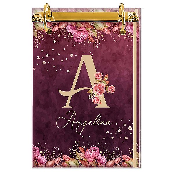 Bloco Fichário A5 Personalizado: Inicial do seu Nome 05