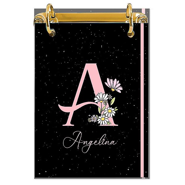 Bloco Fichário A5 Personalizado Reposicionável: Inicial do seu Nome 09