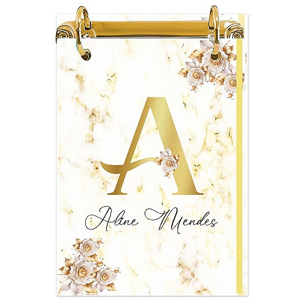 Bloco Fichário A5 Personalizado Reposicionável: Inicial do seu Nome 17