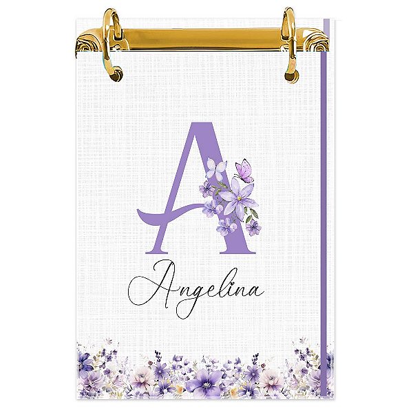 Bloco Fichário A5 Personalizado Reposicionável: Inicial do seu Nome 18