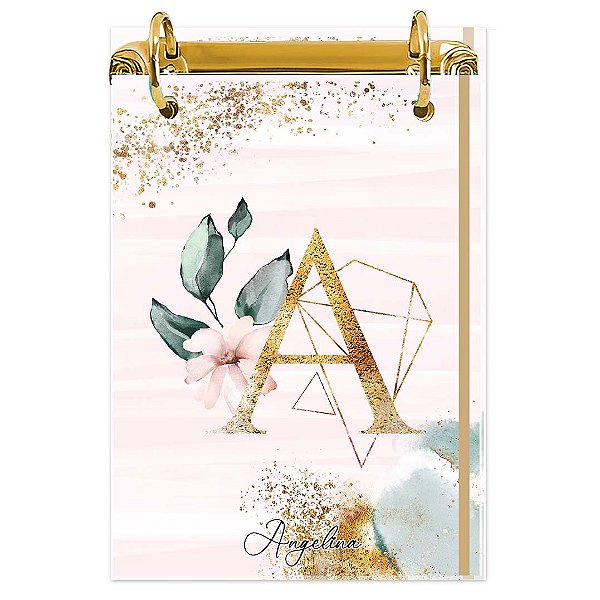 Bloco Fichário A5 Personalizado: Inicial do seu Nome 07