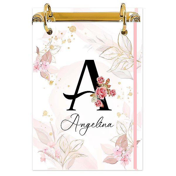 Bloco Fichário A5 Personalizado Reposicionável: Inicial do seu Nome 12