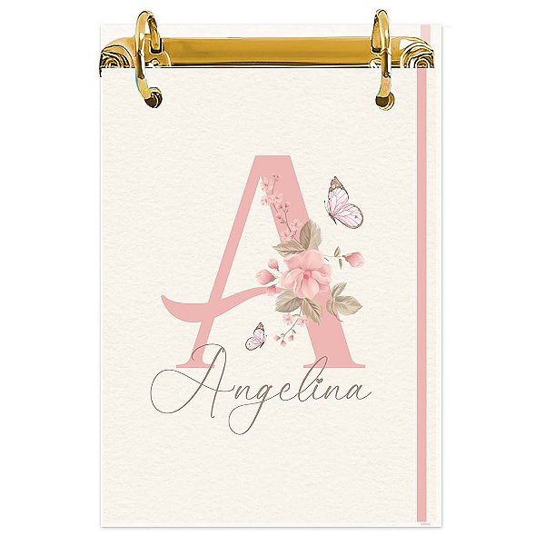 Bloco Fichário A5 Personalizado Reposicionável: Inicial do seu Nome 13