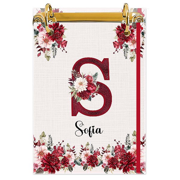 Bloco Fichário A5 Personalizado Reposicionável:Inicial do seu Nome 14