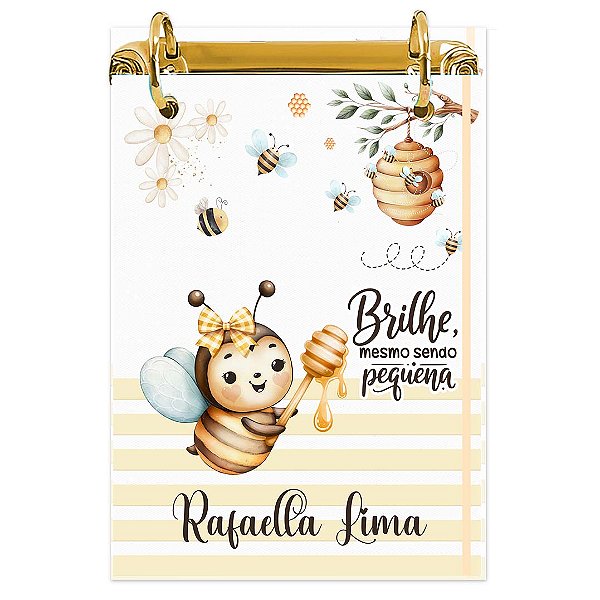 Bloco Fichário A5 Personalizado Reposicionável: Abelhinha 01