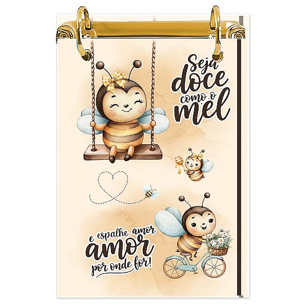 Bloco Fichário A5 Personalizado Reposicionável: Abelhinha 02