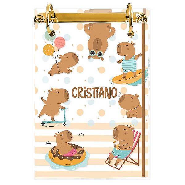 Bloco Fichário A5 Personalizado Reposicionável: Capivara 2