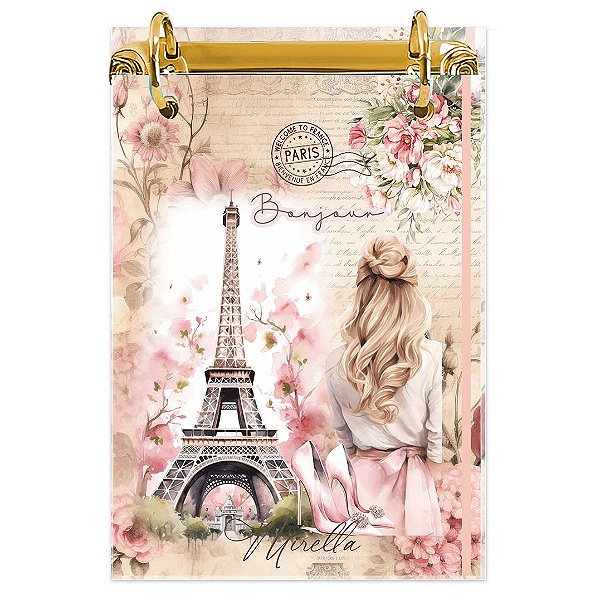 Bloco Fichário A5 Personalizado Reposicionável: Paris 04