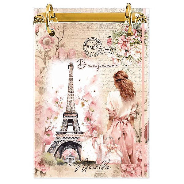 Bloco Fichário A5 Personalizado Reposicionável: Paris 02