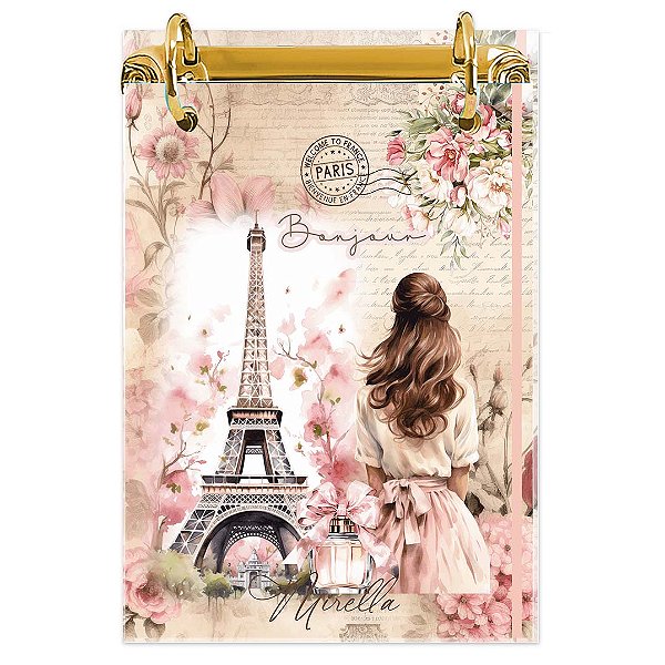 Bloco Fichário A5 Personalizado Reposicionável: Paris 03