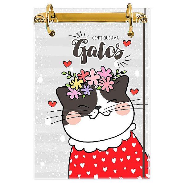 Bloco Fichário A5 Personalizado Reposicionável: Gatinha 01