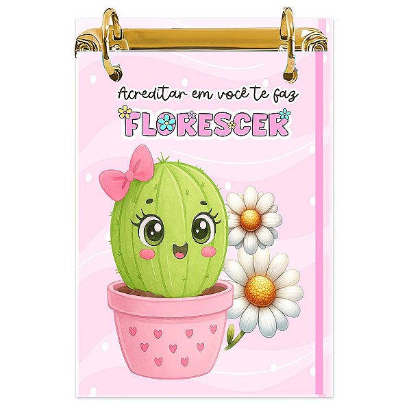 Bloco Fichário A5 Personalizado Reposicionável: Cacto 03