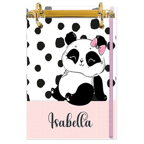 Bloco Fichário A5 Personalizado Reposicionável: Pandinha 02