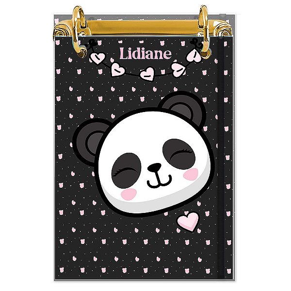 Bloco Fichário A5 Personalizado Reposicionável: Pandinha 04