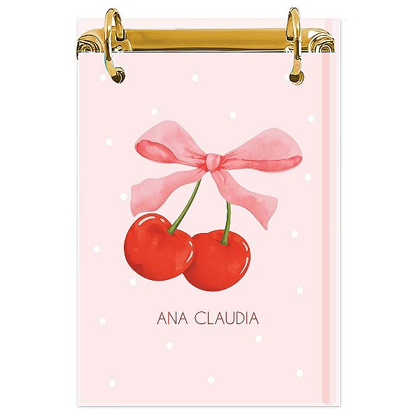 Bloco Fichário A5 Personalizado Reposicionável: Cerejinha 05