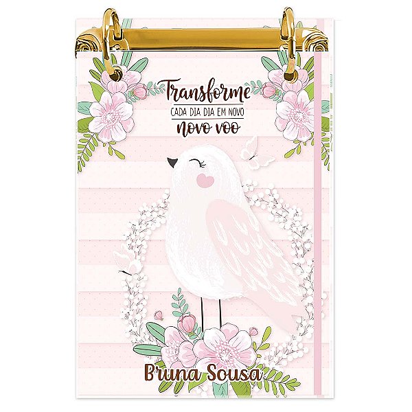 Bloco Fichário A5 Personalizado Reposicionável: Passaro 01