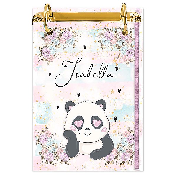 Bloco Fichário A5 Personalizado Reposicionável: Pandinha 04